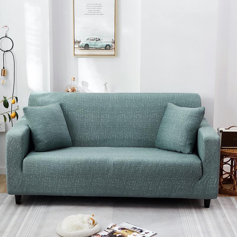 Housse de canapé Motif géométrique · Vert pastel · Extensible (vue 6)