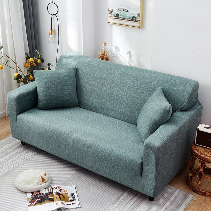 Housse de canapé Motif géométrique · Vert pastel · Extensible (vue 7)
