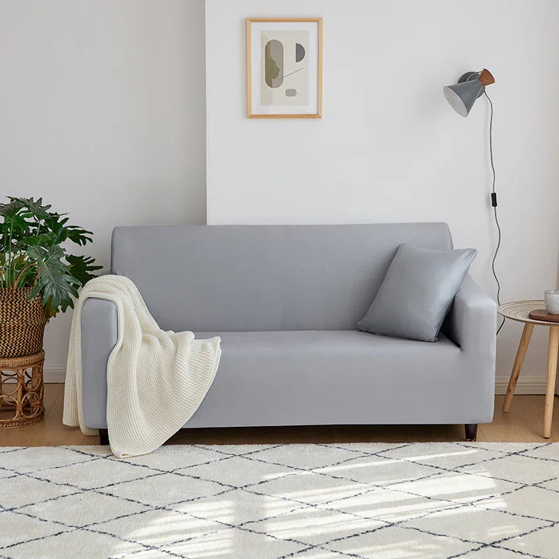 Housse de canapé Unie · Gris perle · Extensible
