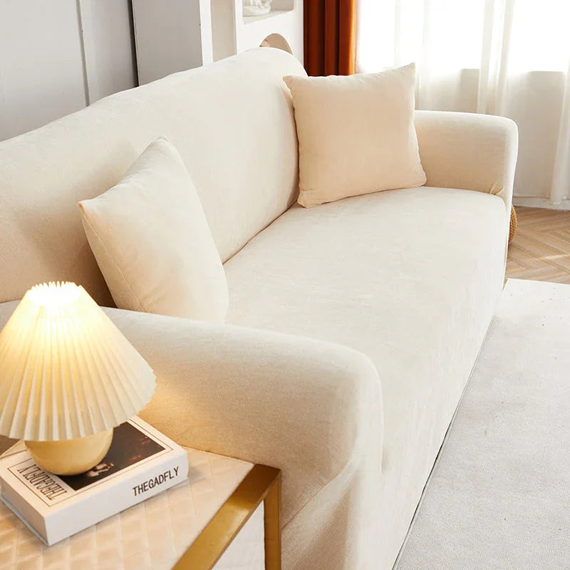 Housse de canapé Luma · Beige · Extensible (vue 3)