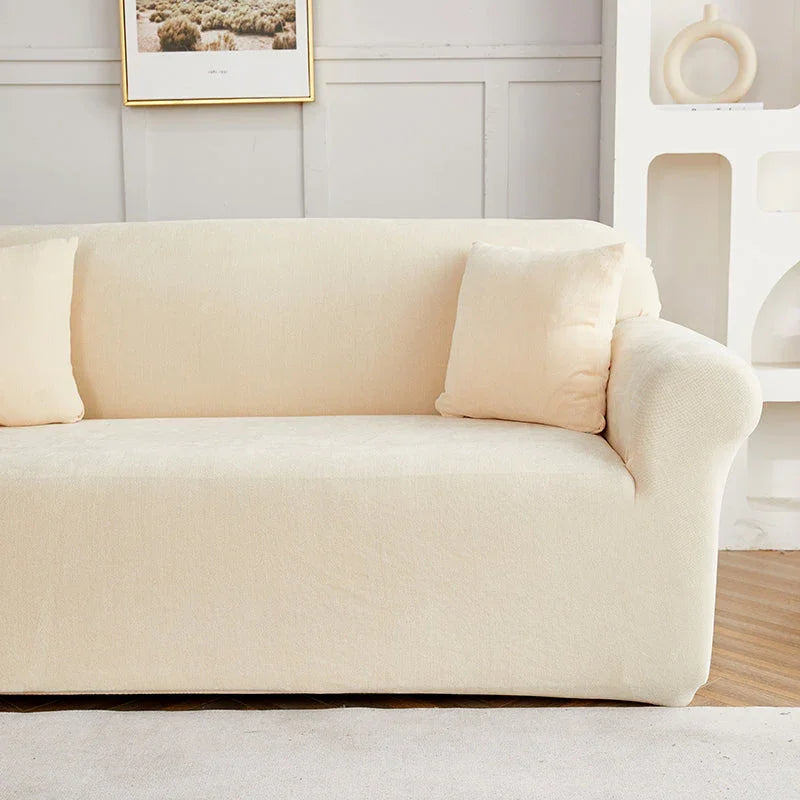 Housse de canapé Luma · Beige · Extensible (vue 4)