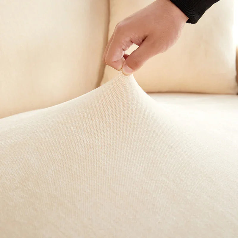 Housse de canapé Luma · Beige · Extensible (vue 5)