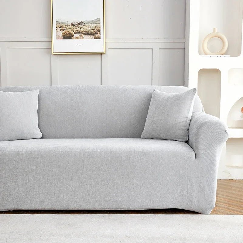 Housse de canapé Luma · Gris clair · Extensible (vue 3)
