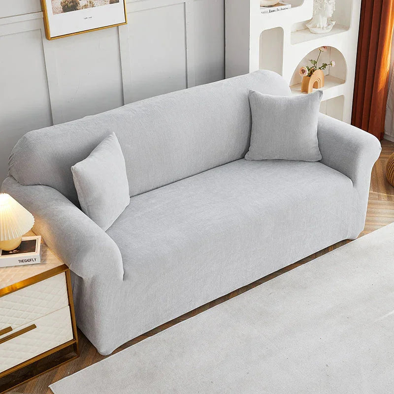Housse de canapé Luma · Gris clair · Extensible (vue 4)