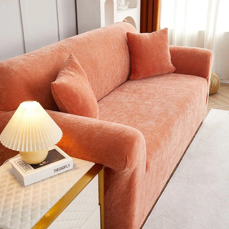 Housse de canapé Luma · Orange · Extensible (vue 2)