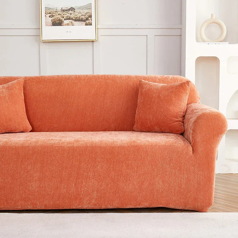 Housse de canapé Luma · Orange · Extensible (vue 3)