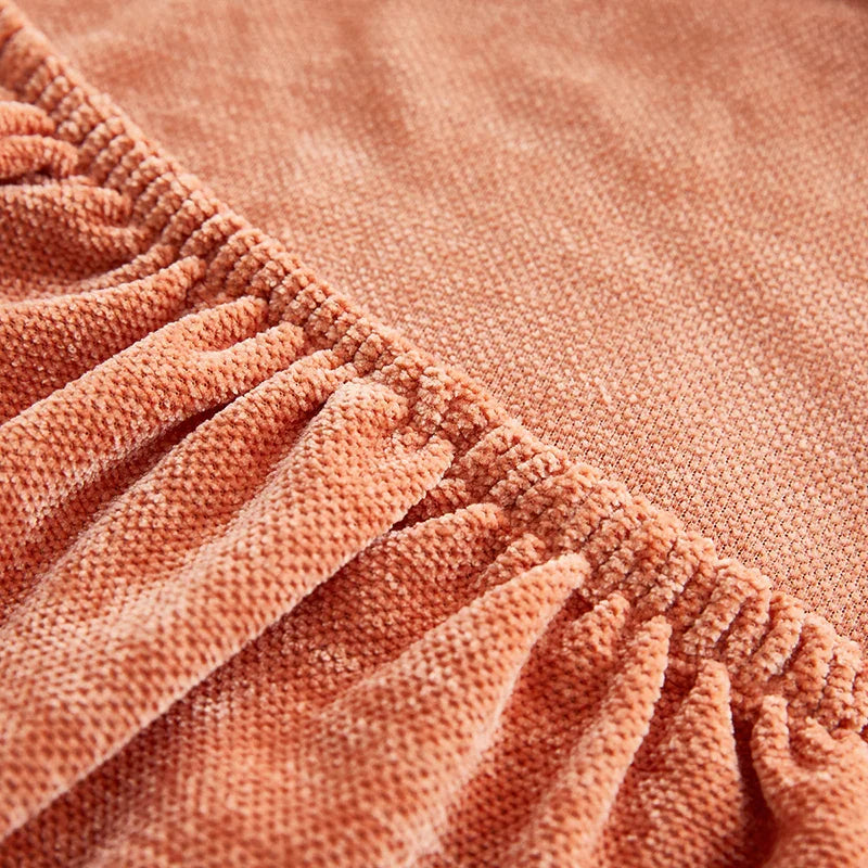 Housse de canapé Luma · Orange · Extensible (vue 6)