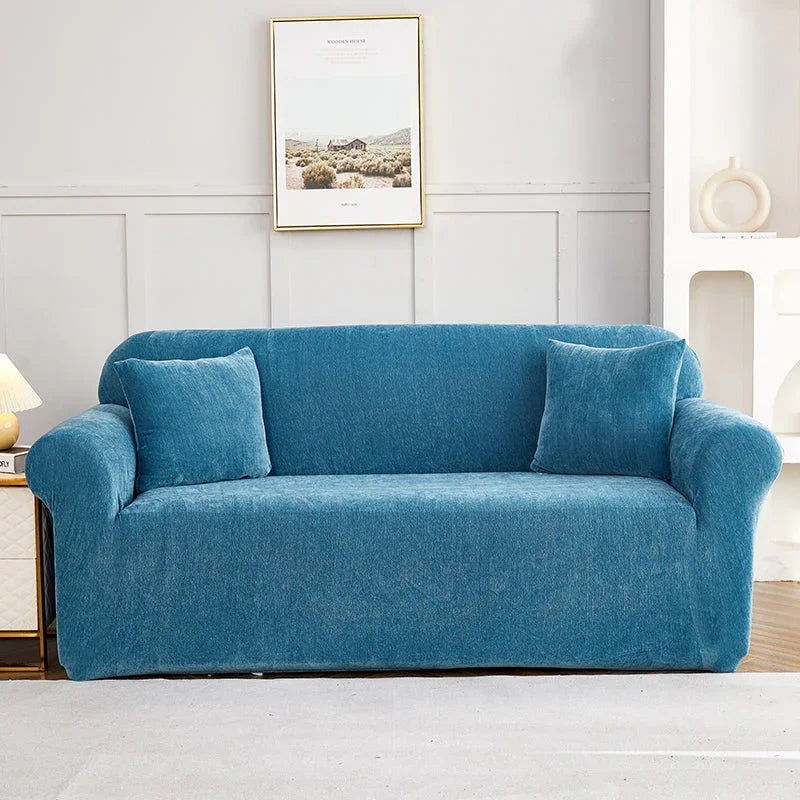 Housse de canapé Luma · Bleu pétrole · Extensible