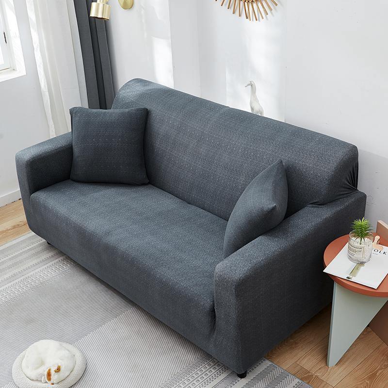 Housse de canapé Motif moucheté · Gris anthracite · Extensible (vue 5)