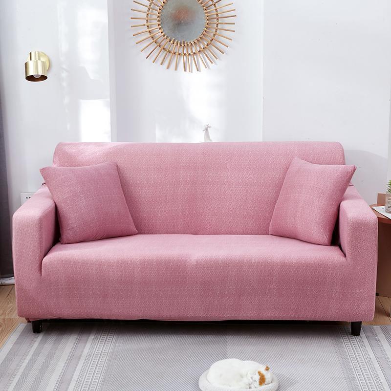 Housse de canapé Motif moucheté · Rose bonbon · Extensible (vue 4)