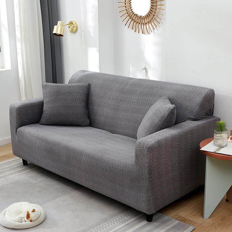 Housse de canapé Motif moucheté · Gris · Extensible (vue 2)
