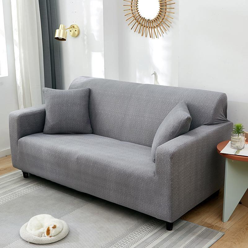 Housse de canapé Motif moucheté · Gris clair · Extensible