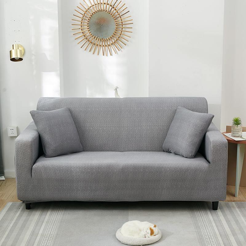Housse de canapé Motif moucheté · Gris clair · Extensible (vue 5)