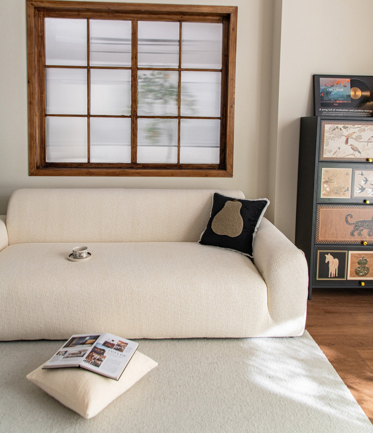 Housse de canapé Veloura · Beige · Extensible (vue 7)