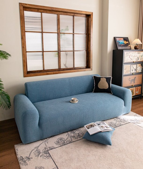 Housse de canapé Veloura · Bleu · Extensible (vue 2)