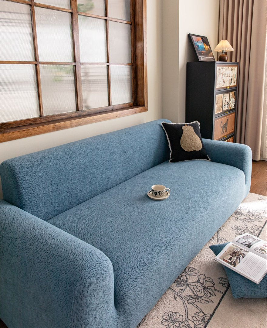 Housse de canapé Veloura · Bleu · Extensible (vue 3)