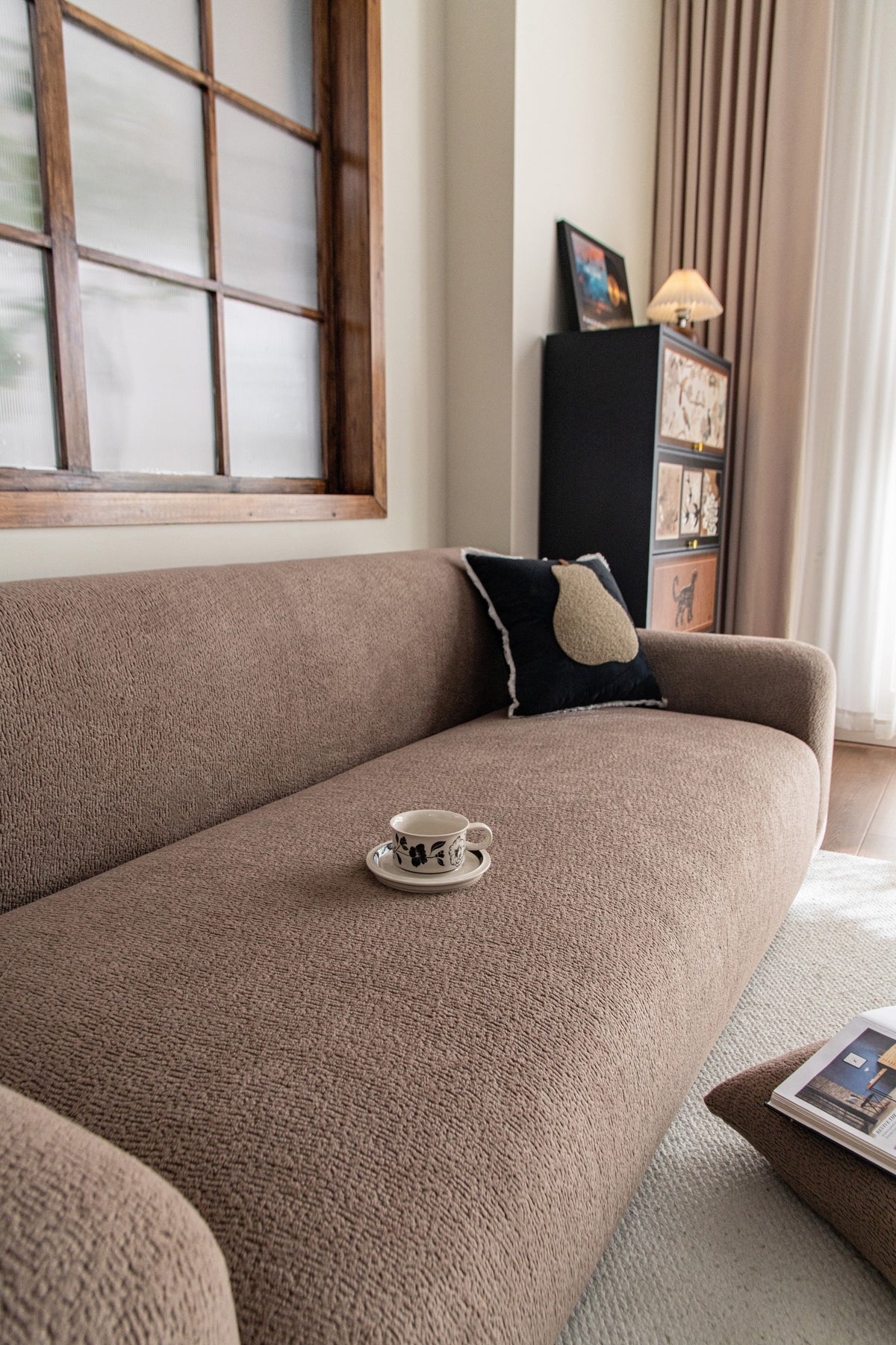 Housse de canapé Veloura · Chocolat · Extensible