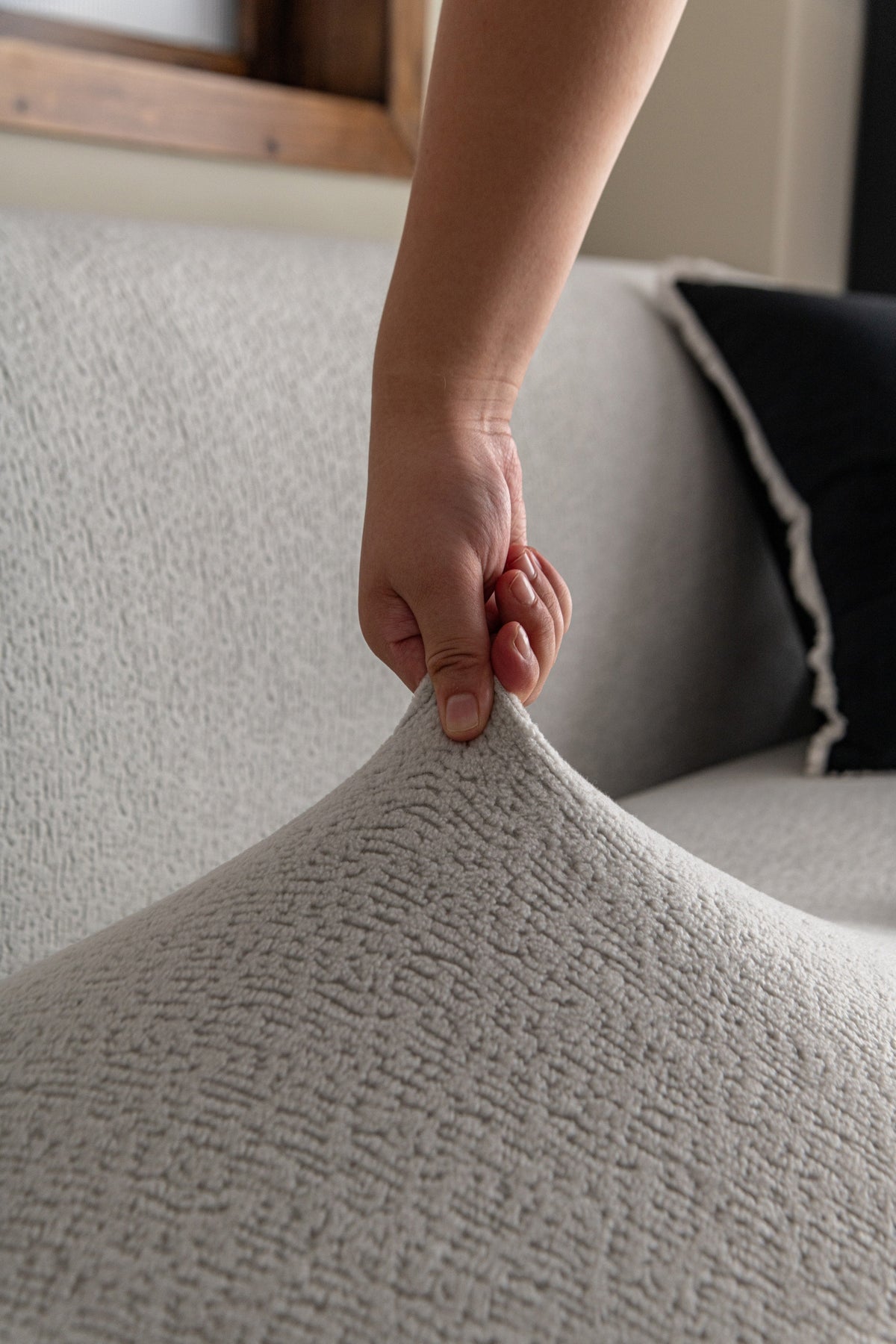 Housse de canapé Veloura · Gris perle · Extensible (vue 5)