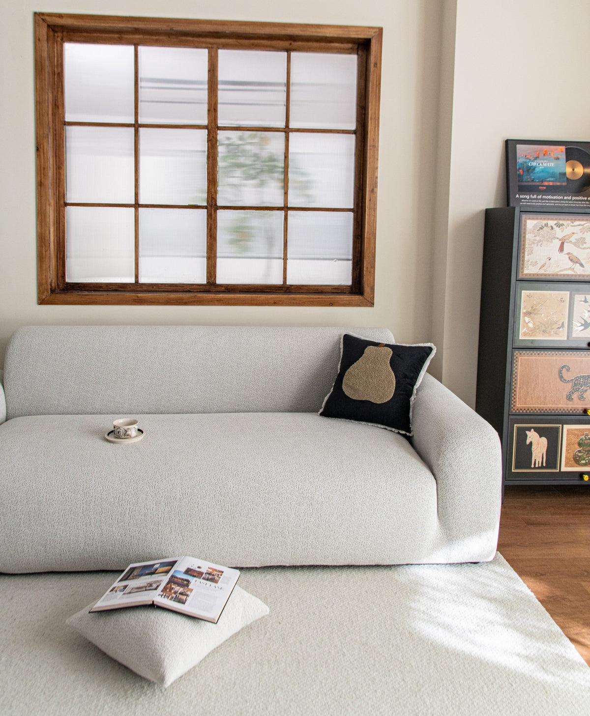 Housse de canapé Veloura · Gris perle · Extensible (vue 7)