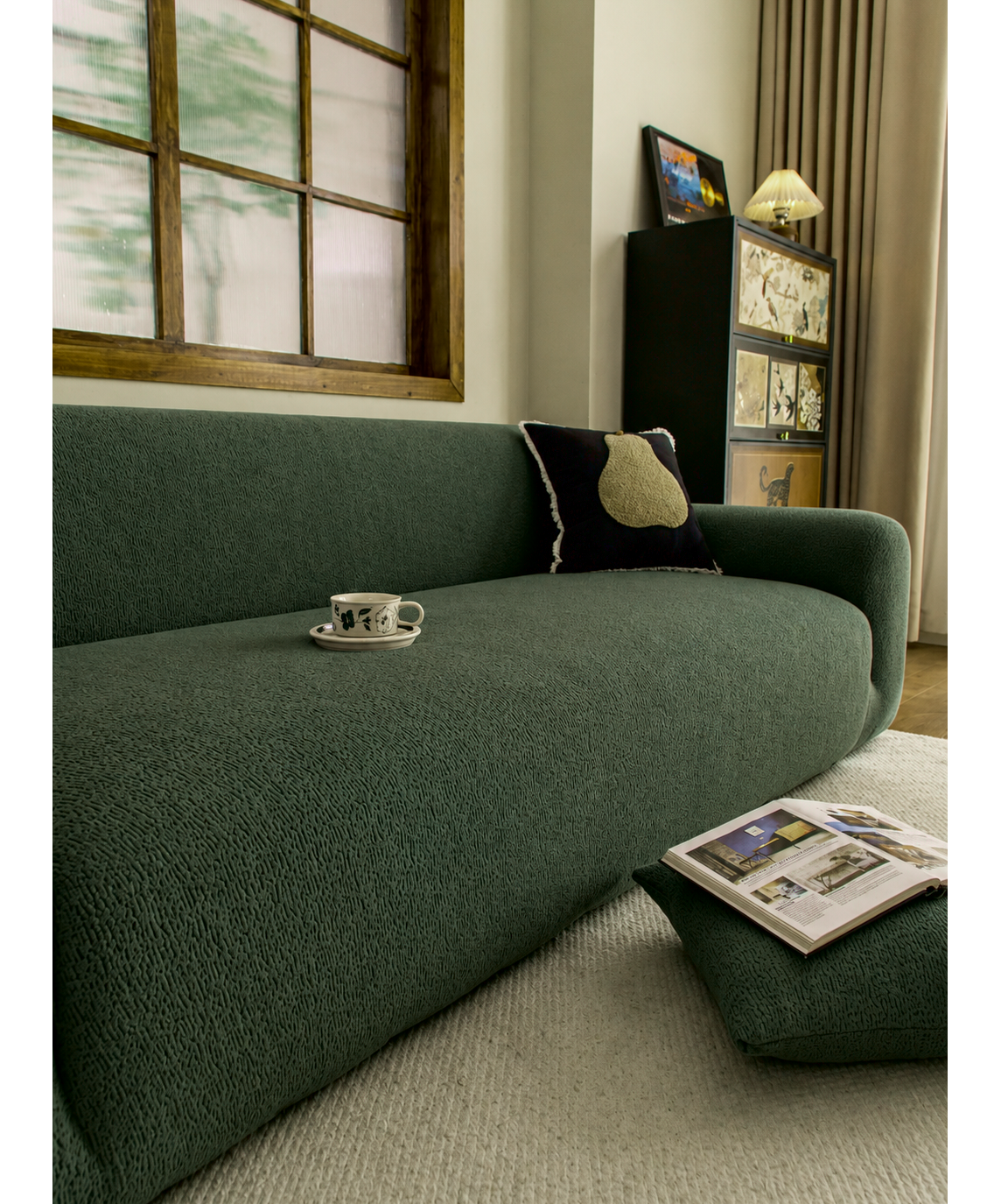 Housse de canapé Veloura · Vert · Extensible