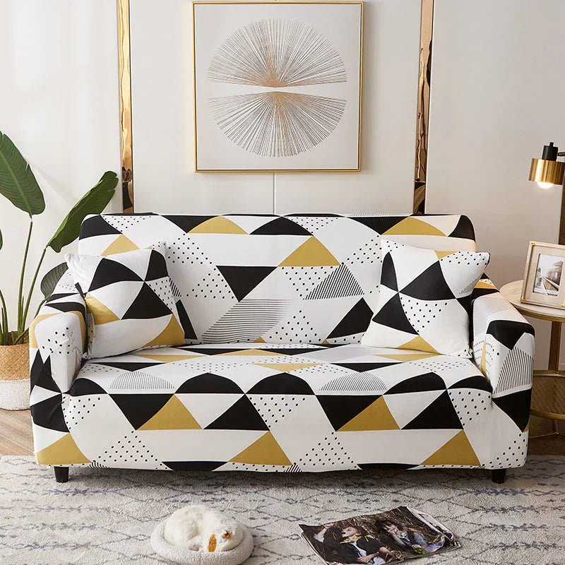 Housse de canapé Whitecrusha · Imprimé · Extensible