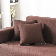 Housse de coussin Jacquard losange · Marron