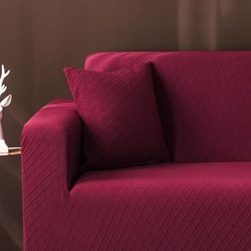 Housse de coussin Jacquard losange · Rouge cardinal