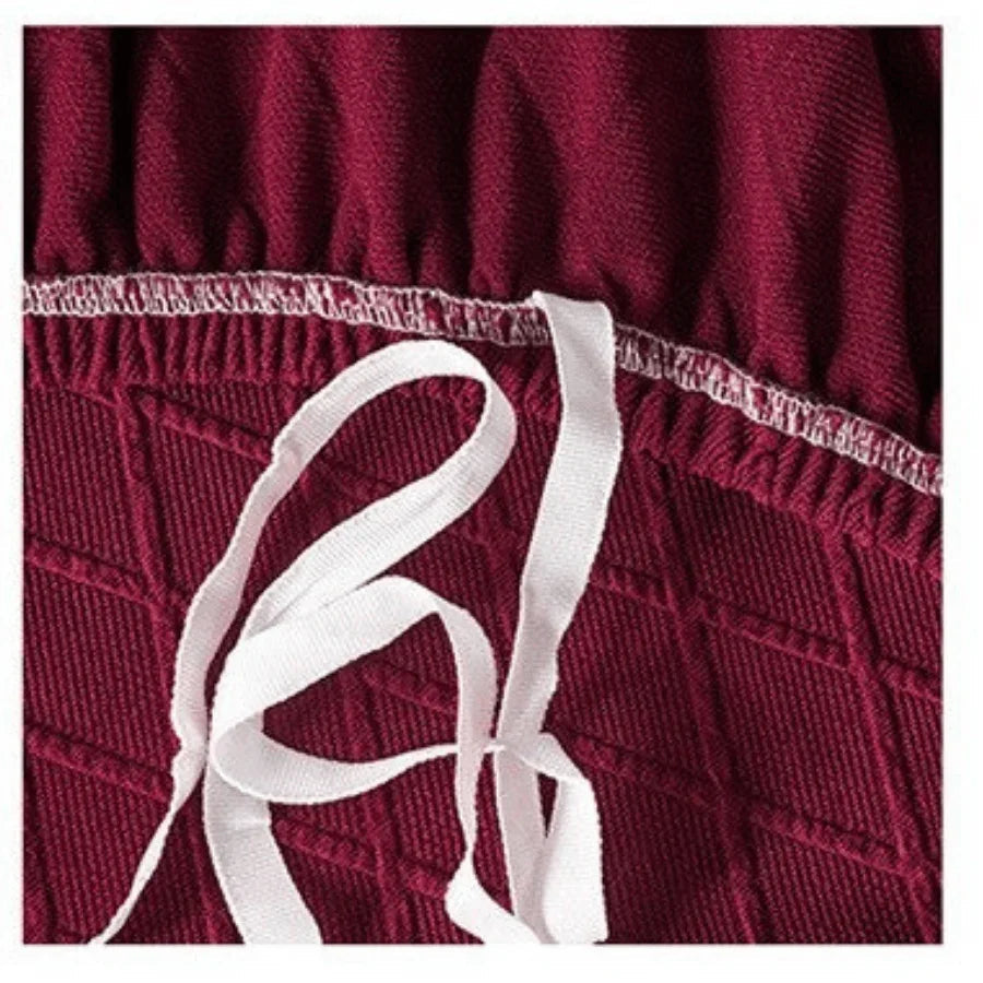 Housse de canapé Jacquard losange · Rouge cardinal · Extensible (vue 3)