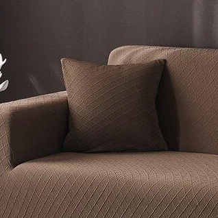 Housse de coussin Jacquard losange · Tabac