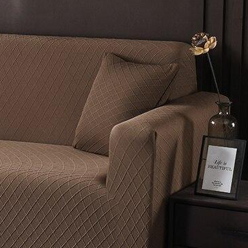 Housse de coussin Jacquard losange · Tabac (vue 2)