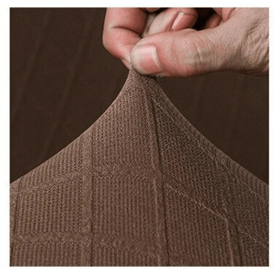 Housse de canapé Jacquard losange · Tabac · Extensible (vue 3)