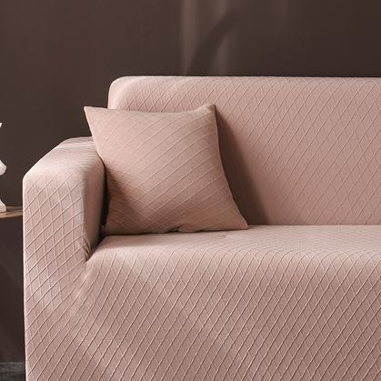 Housse de coussin Jacquard losange · Marron clair