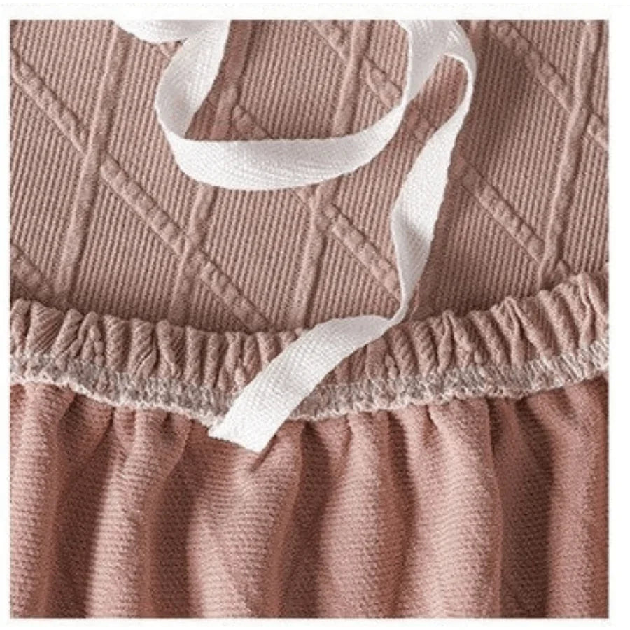 Housse de canapé Jacquard losange · Marron clair · Extensible (vue 4)