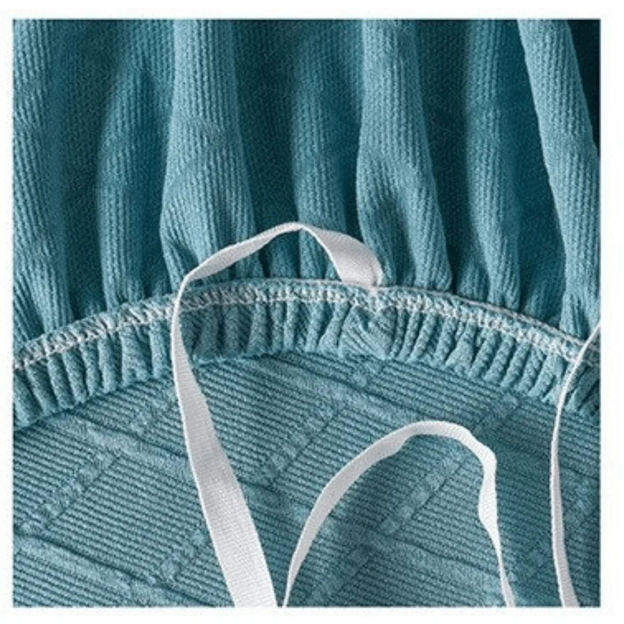 Housse de canapé Jacquard losange · Bleu ciel · Extensible (vue 3)
