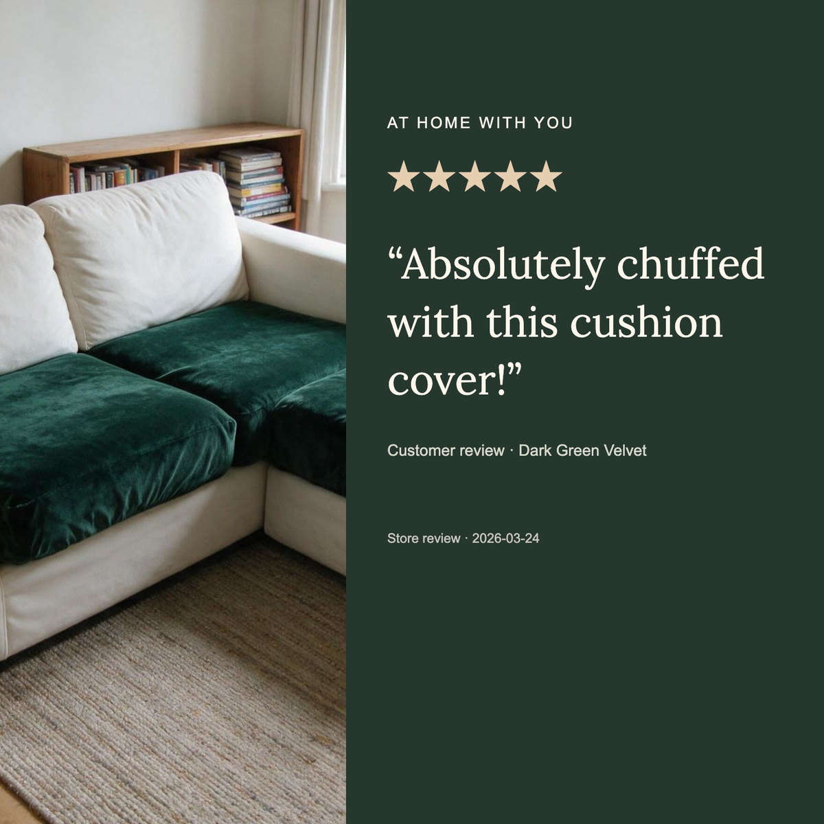 Housse de coussin de canapé Velours · Vert foncé · Extensible
