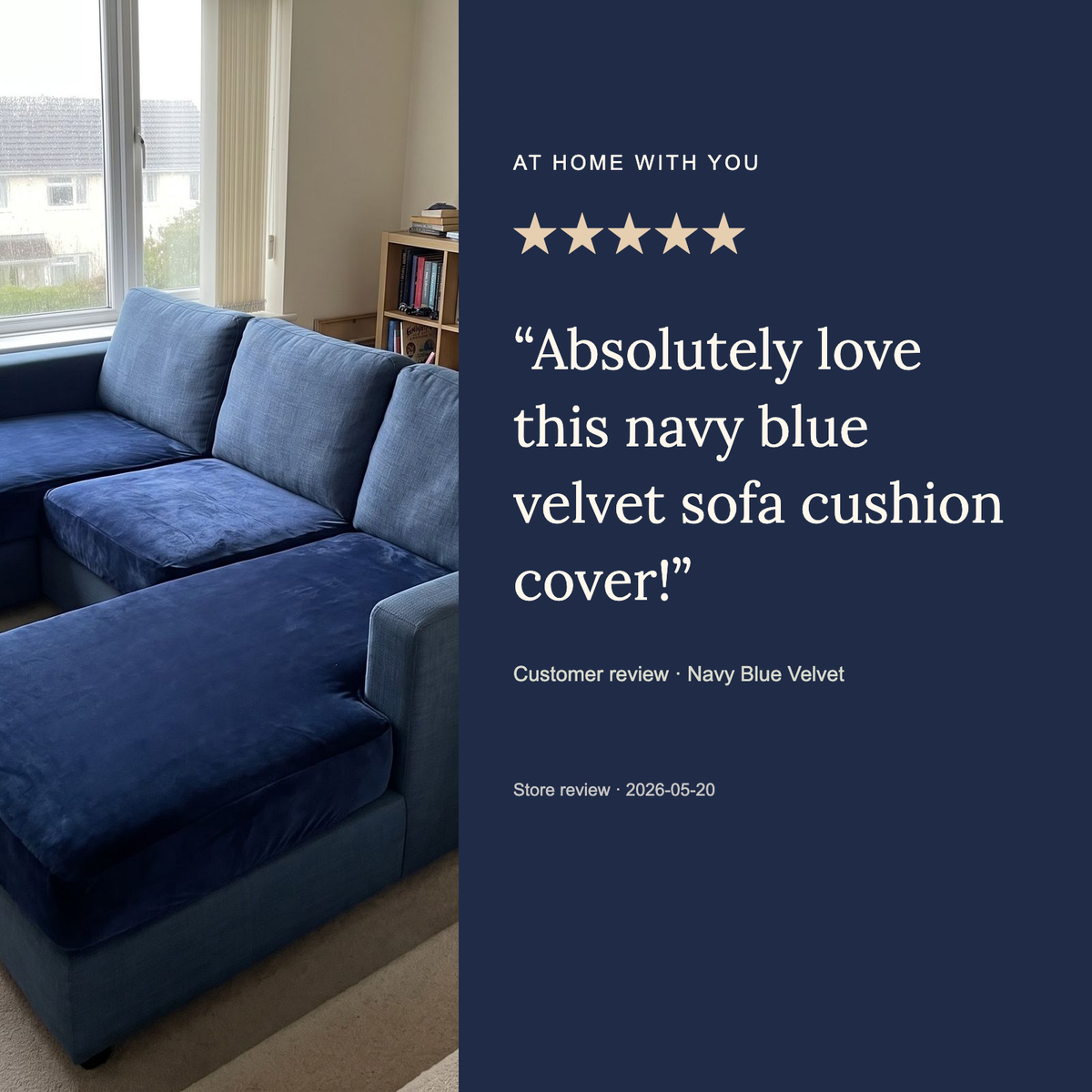 Housse de coussin de canapé Velours · Bleu marine · Extensible