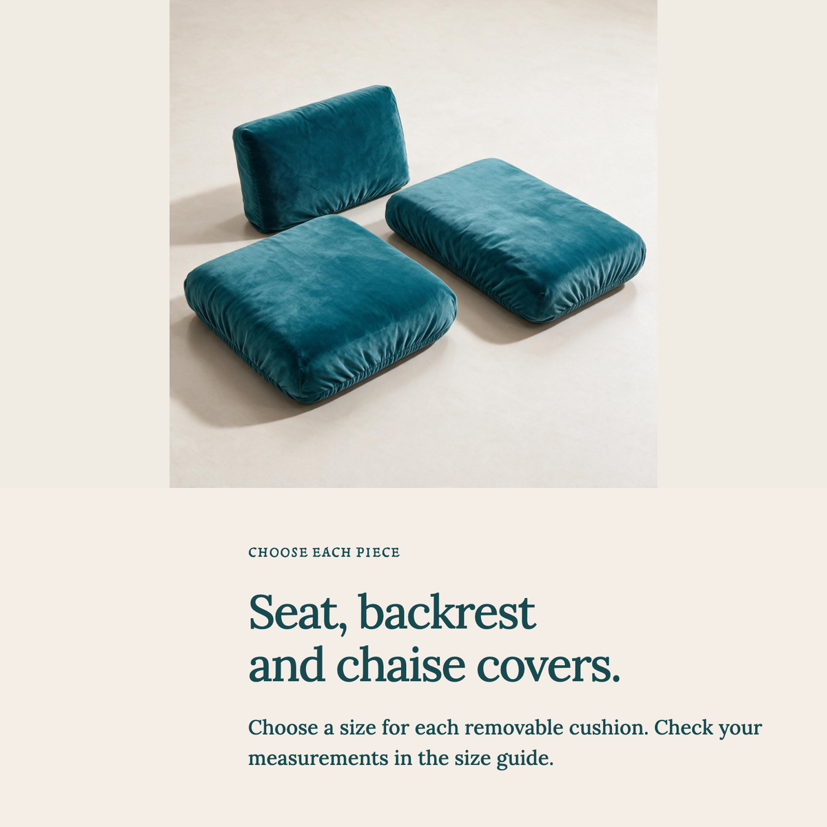 Housse de coussin de canapé Velours · Bleu lagon · Extensible — Housses pour assises, dossiers et méridiennes