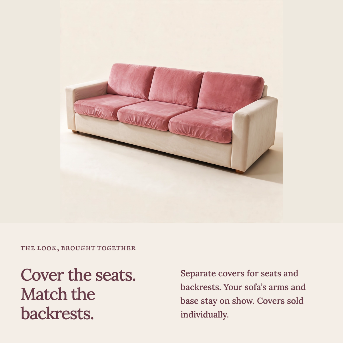 Housse de coussin de canapé Velours · Rose · Extensible — Habillez les assises et coordonnez les dossiers