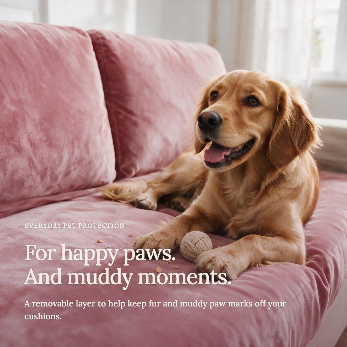 Housse de coussin de canapé Velours · Rose · Extensible — Le confort au quotidien avec vos animaux