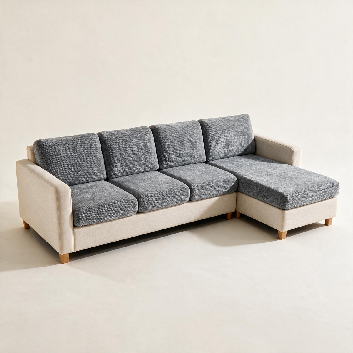 Housse de coussin de canapé Luma · Gris souris · Extensible — Vue d’ensemble