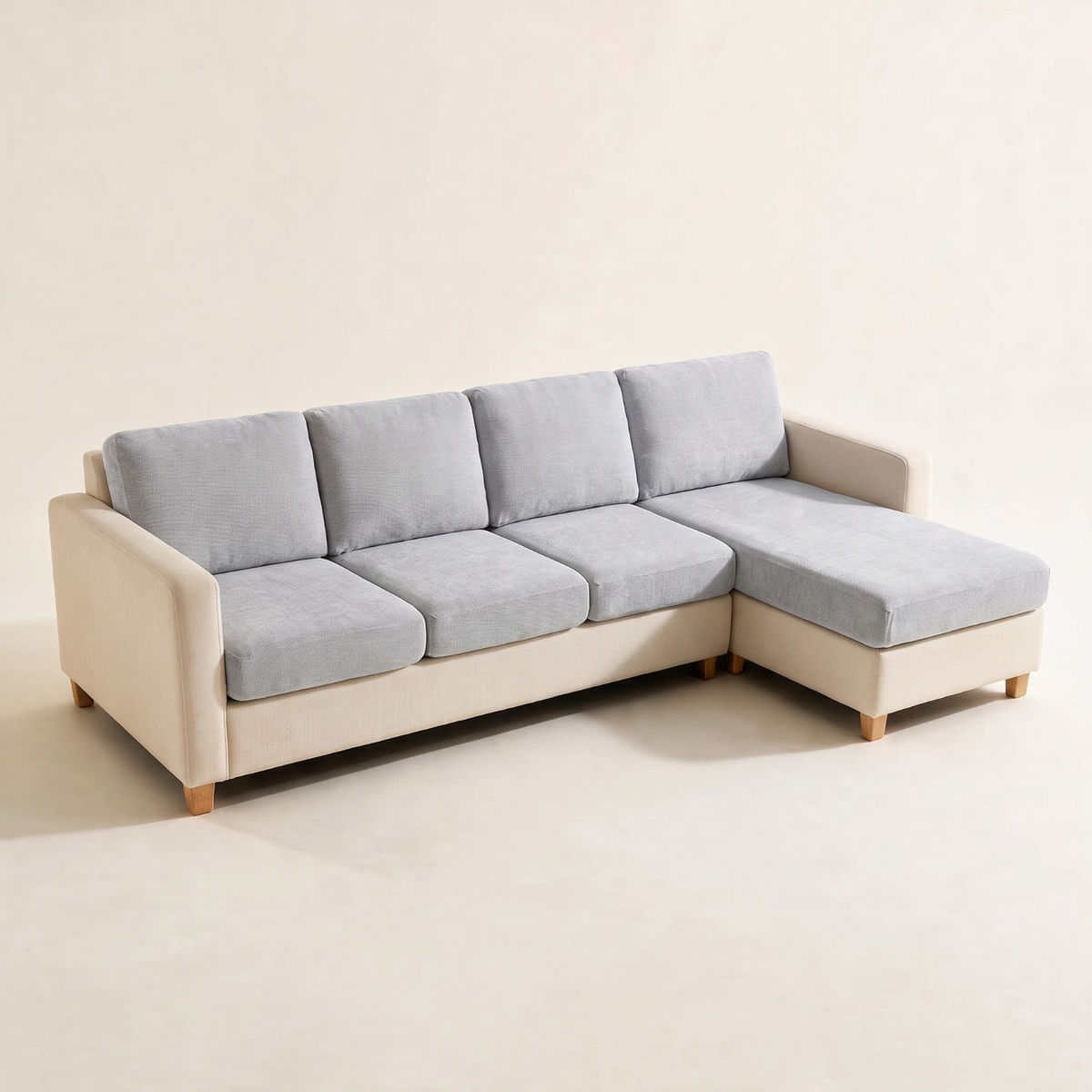 Housse de coussin de canapé Luma · Gris clair · Extensible — Vue d’ensemble