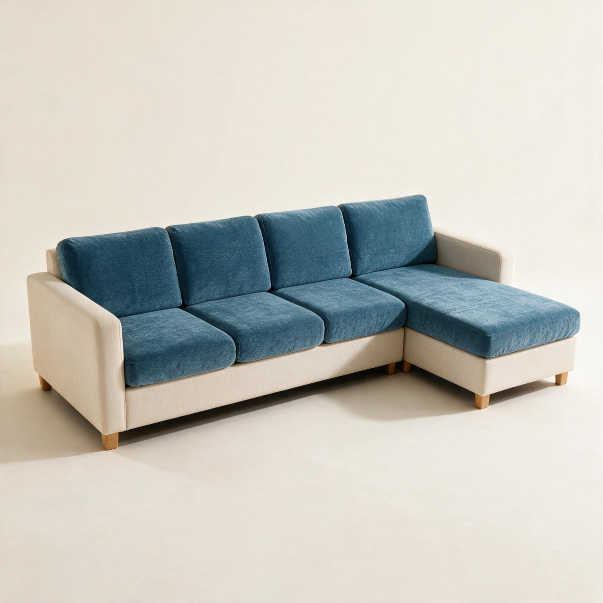 Housse de coussin de canapé Luma · Bleu pétrole · Extensible — Vue d’ensemble