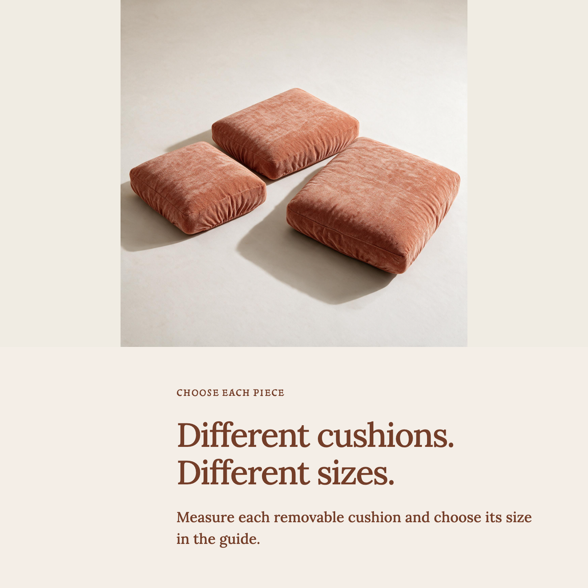 Housse de coussin de canapé Luma · Orange · Extensible — Choisir la bonne taille