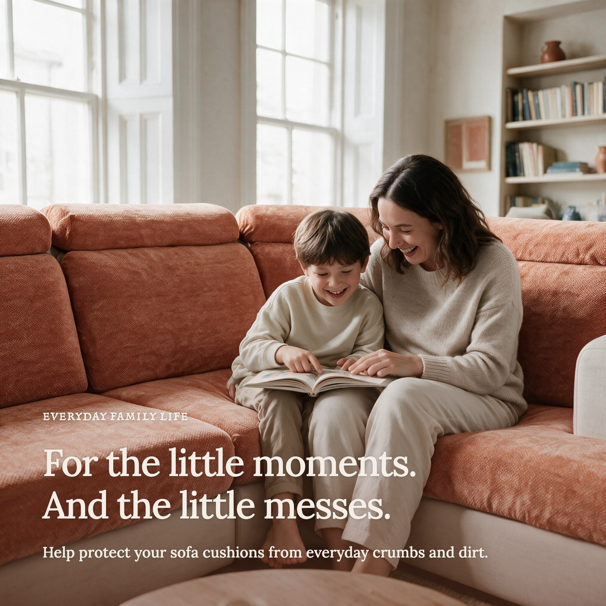 Housse de coussin de canapé Luma · Orange · Extensible — Les petits moments du quotidien