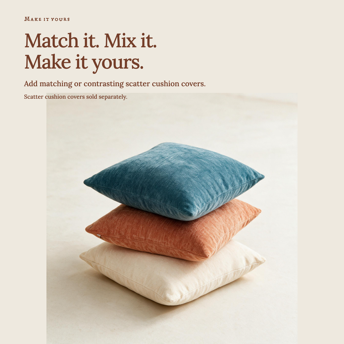 Housse de coussin de canapé Luma · Orange · Extensible — Associez les couleurs à votre intérieur