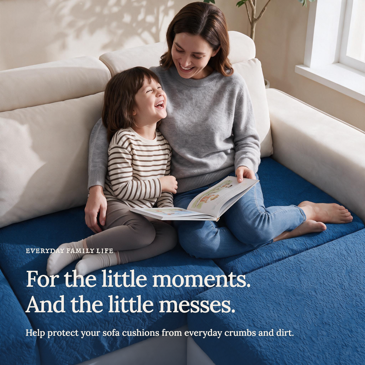 Housse de coussin de canapé Imperméable · Bleu foncé — Les petits moments du quotidien