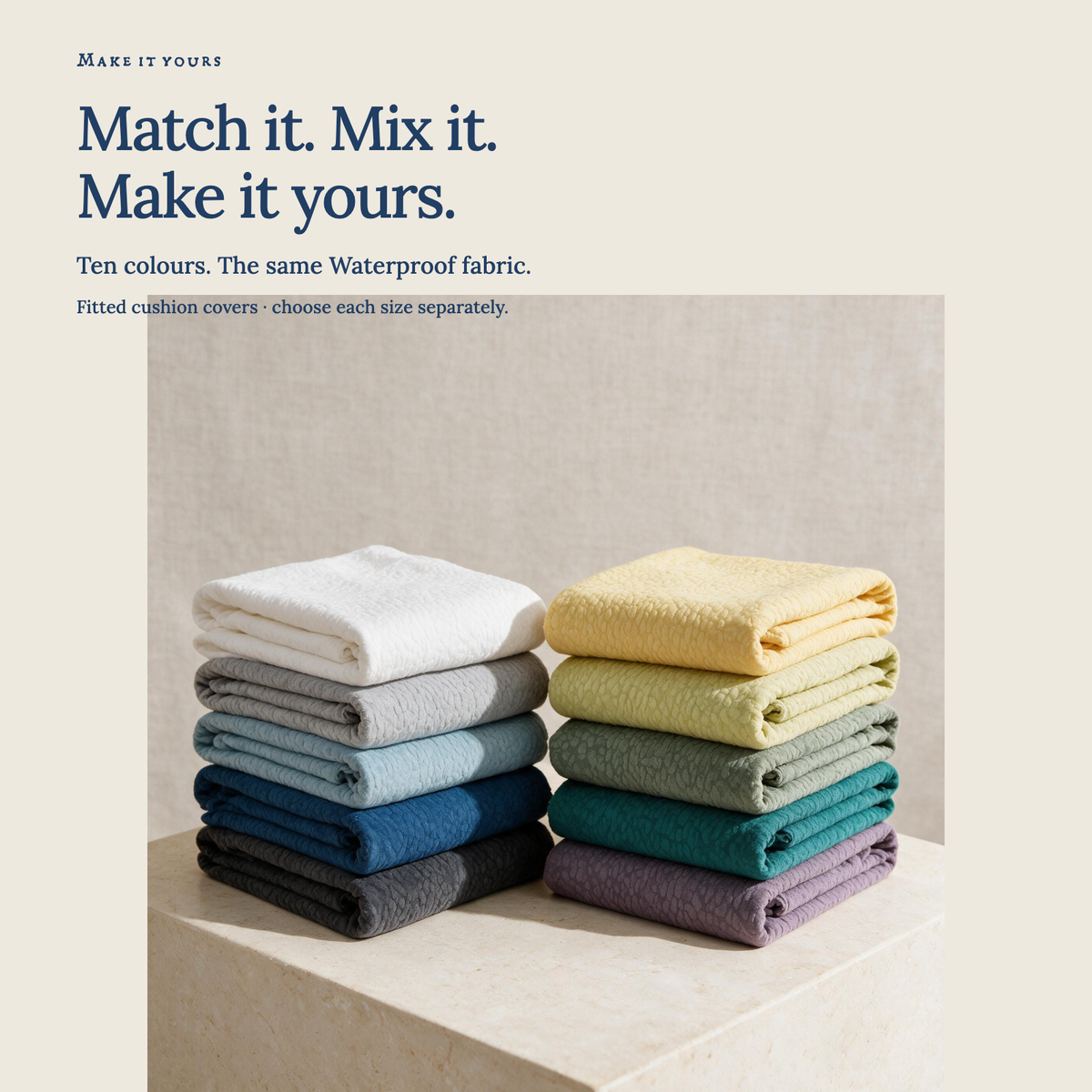 Housse de coussin de canapé Imperméable · Bleu foncé — Associez les couleurs à votre intérieur