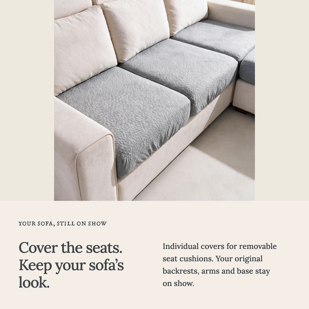 Housse de coussin de canapé Imperméable · Gris clair — Une housse pour chaque coussin