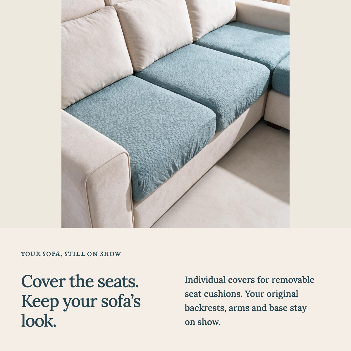 Housse de coussin de canapé Imperméable · Bleu ciel — Une housse pour chaque coussin