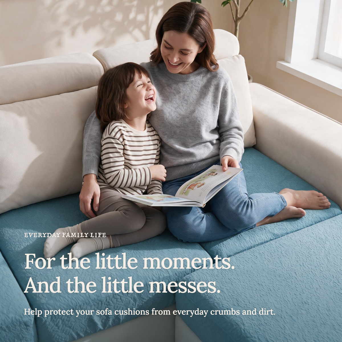 Housse de coussin de canapé Imperméable · Bleu ciel — Les petits moments du quotidien